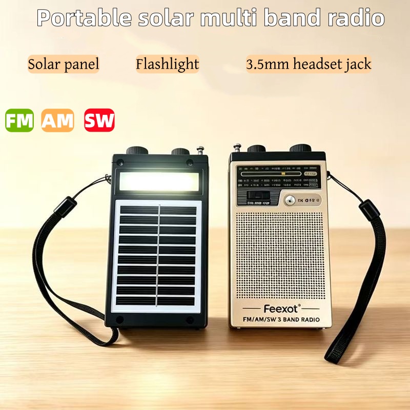 Emergency Radio Solar - Mini FM AM SW-radio Draagbare volledige