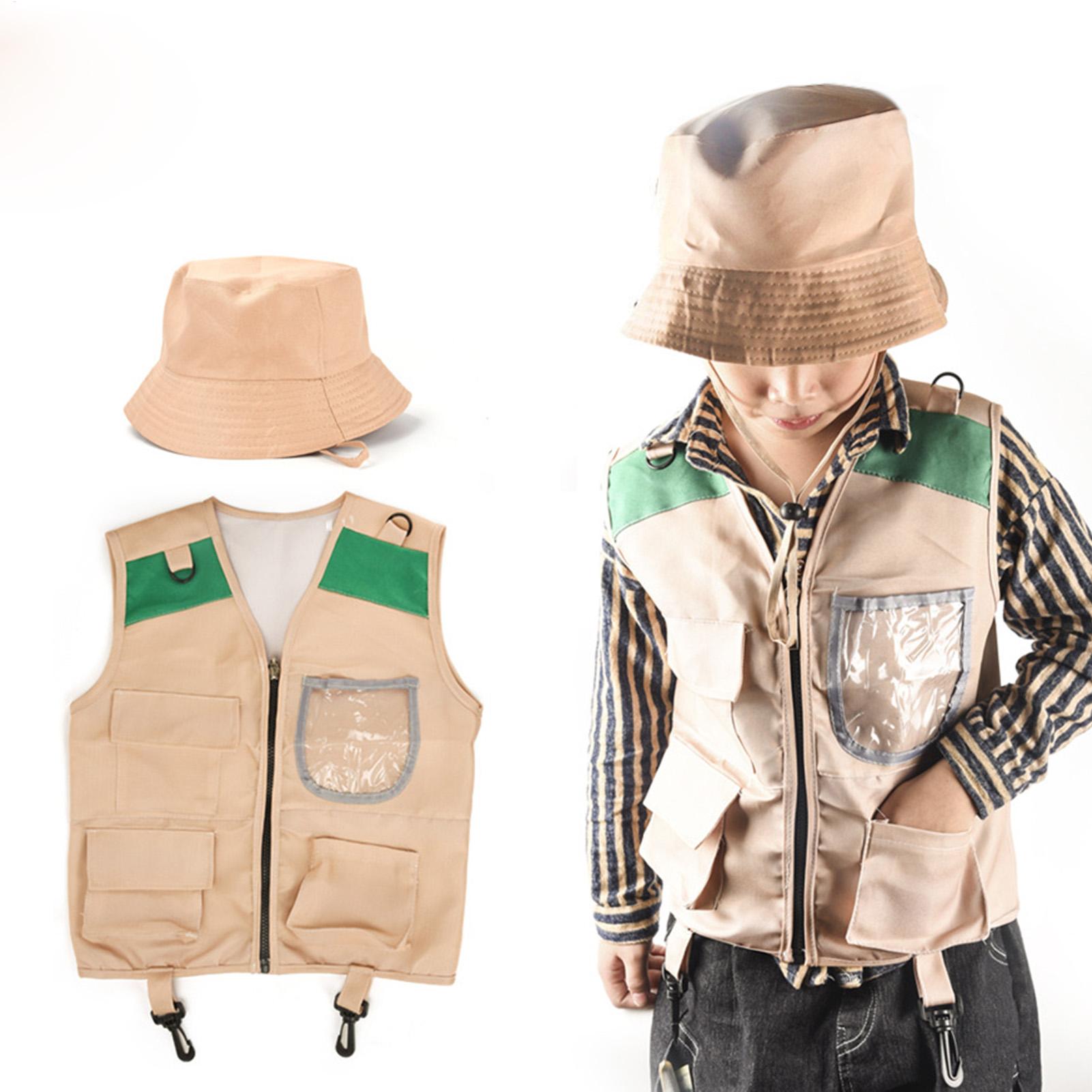 Outdoor Adventure Kit For Kids - Kinder Explorer hoed en vest kostuumset