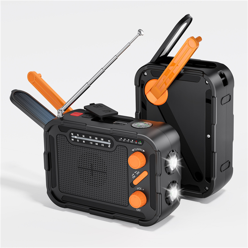 Emergency Radio Solar - 5000Mah Nood Zonne-Energie Bank Radio Usb