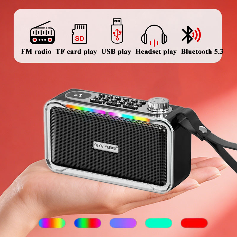 Emergency Radio Solar - Mini draagbare FM-radio Oplaadbare Bluetooth-luidspreker Subwoofer