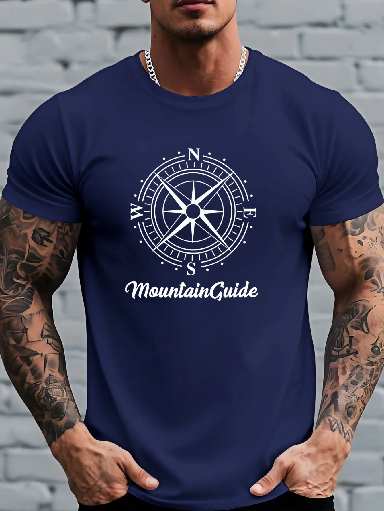 Outdoor Adventure Guide - Modieuze nieuwe heren T-shirts met kompas-