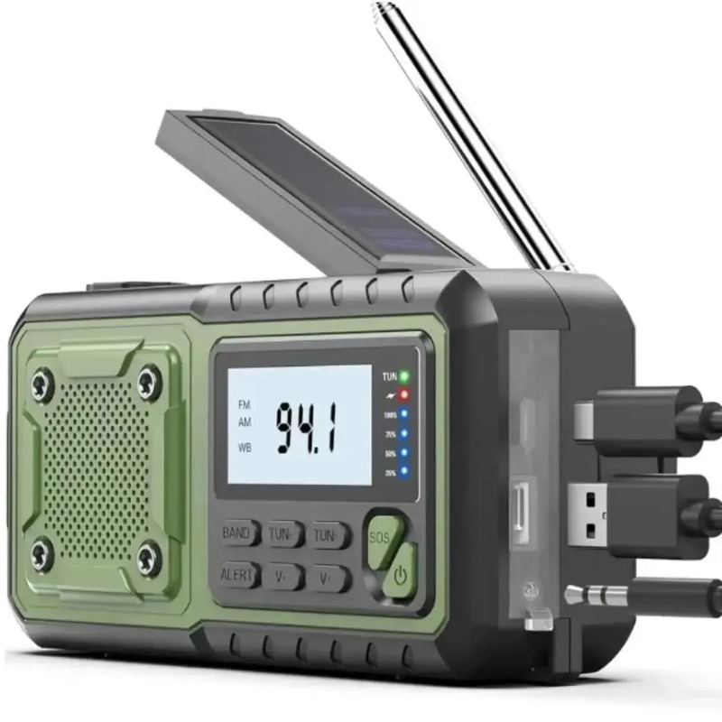 Emergency Radio Solar - 4000mAh zonne-energie handaangedreven noodradio AM/FM weerradio