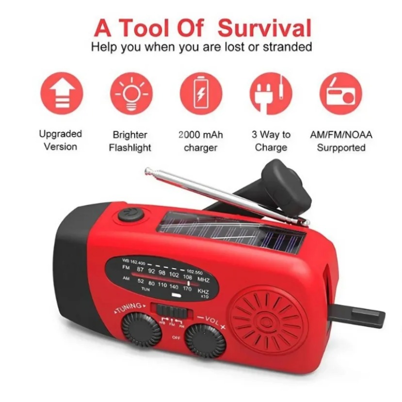 Multifunctionele zonne-aangedr - Emergency Radio Solar recensie en prijs