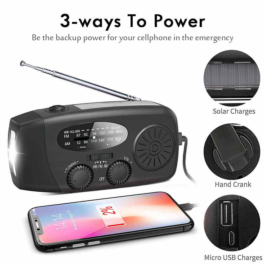 Multifunctionele draagbare han - Emergency Radio Solar recensie en prijs